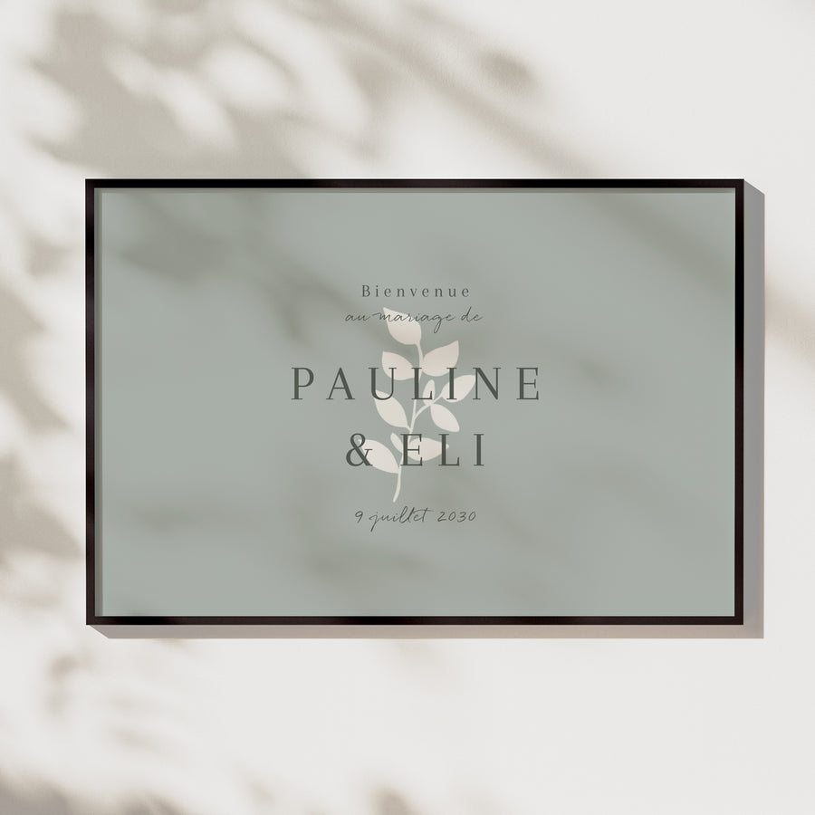 Panneau bienvenue Mariage Paysage 90 x 60 cm Douceur romantique photo