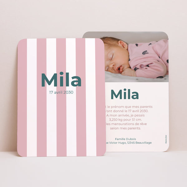Faire-part Naissance Portrait, bords arrondis Lolly photo