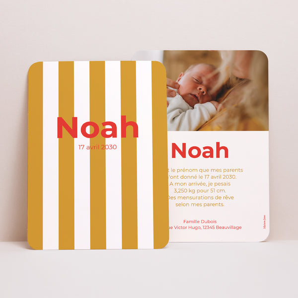 Faire-part Naissance Portrait, bords arrondis Pouppy photo