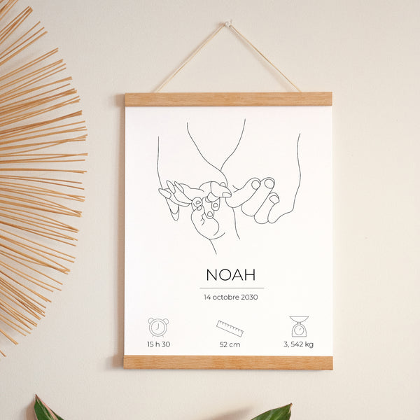Affiche Naissance Portrait 30 x 40 cm Ensemble pour toujours photo