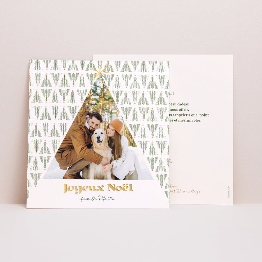Carte de Noel Fin d'année Carré Forêt de fêtes photo