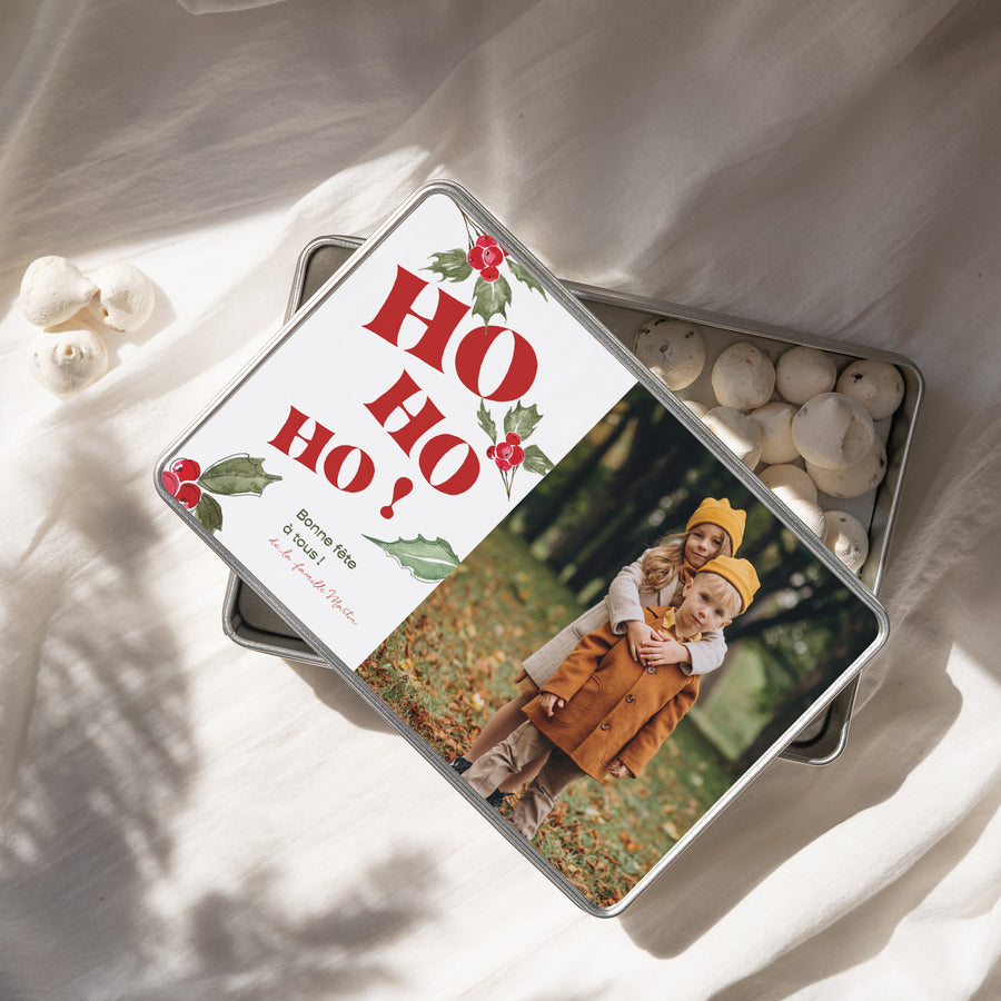 Boite métallique Fin d'année Rectangle Esprit de Noël photo