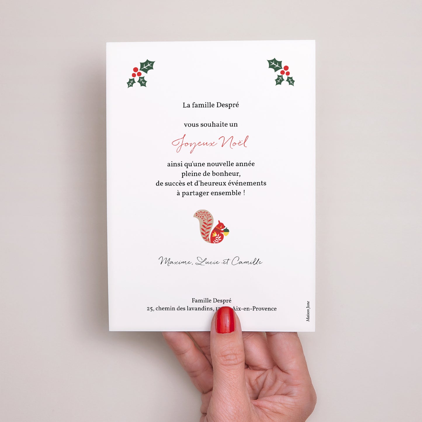 Carte de Noel Fin d'année Portrait Ho ho ho rouge photo N° 3