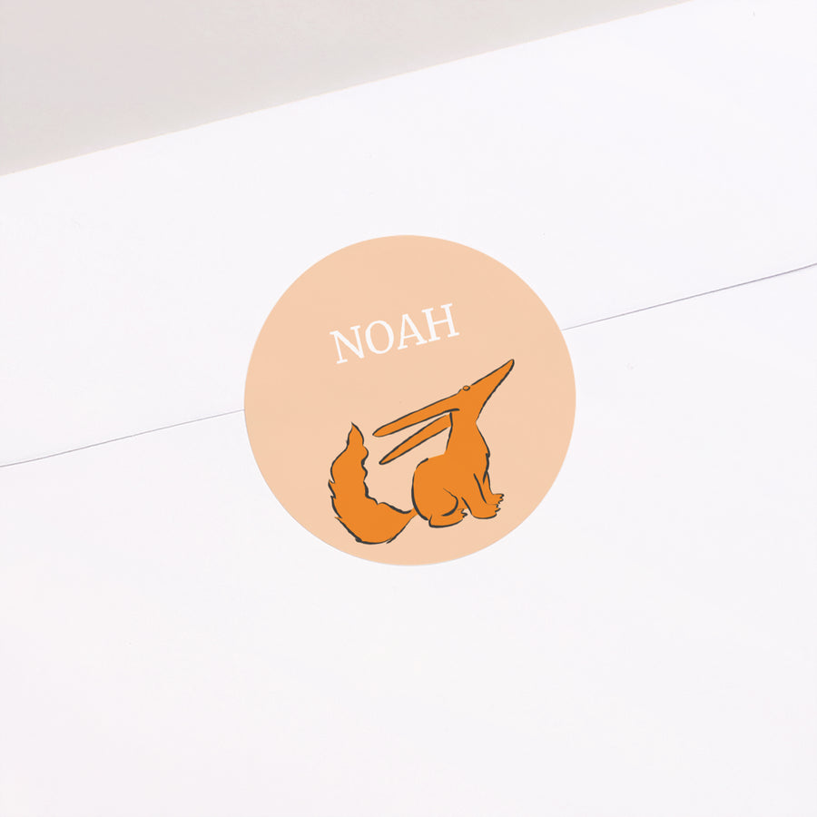 Sticker Naissance Rond Notre petit renard photo