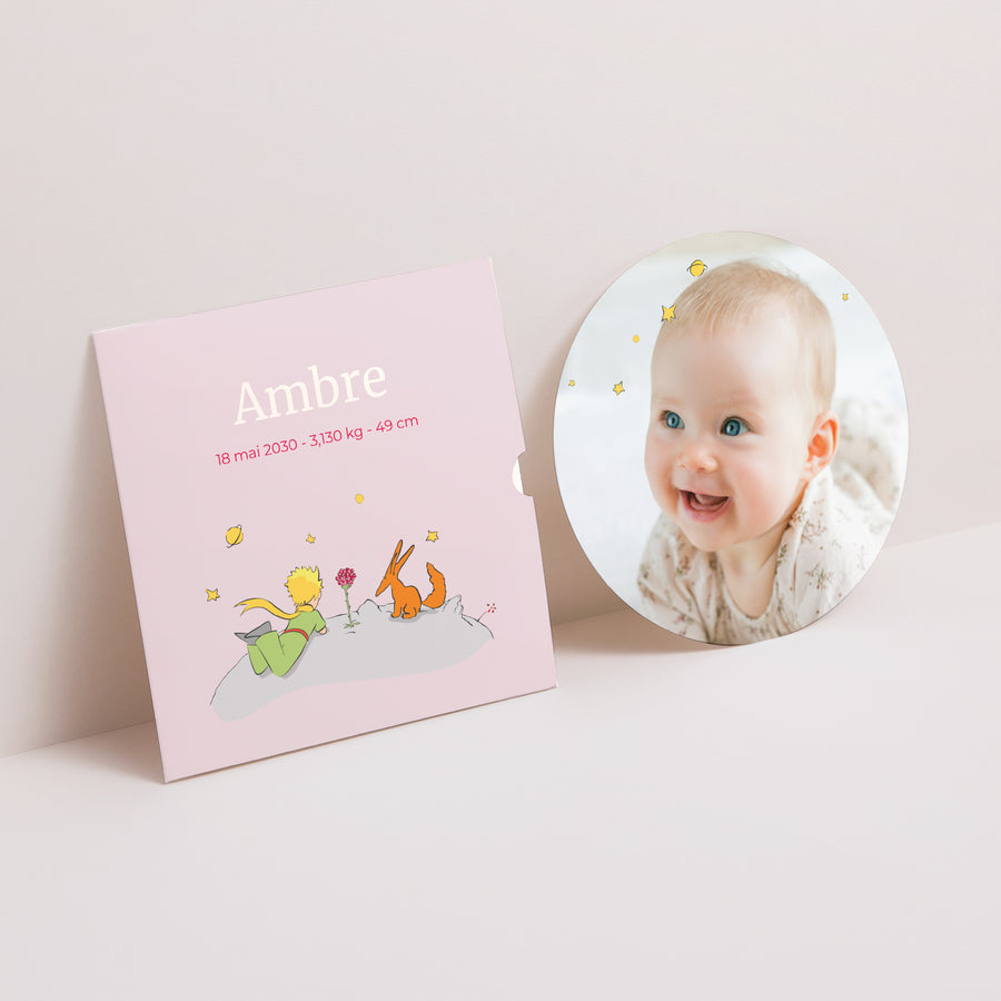 Faire-part Naissance Pochette disque Univers de la Rose photo