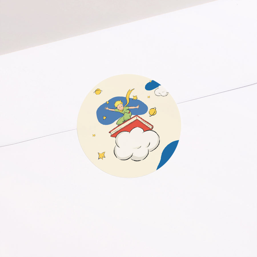 Sticker Naissance Rond Histoire dans les nuages photo