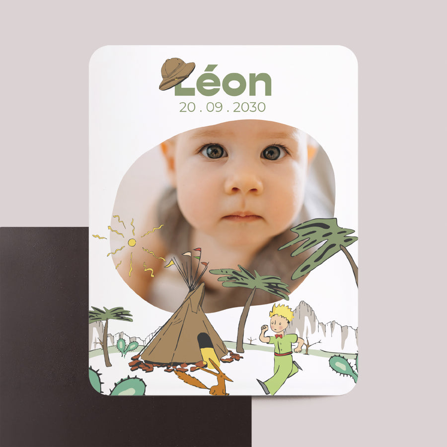 Faire-part Naissance Lot de 8, magnétique, rectangle coins arrondis L'escapade II photo