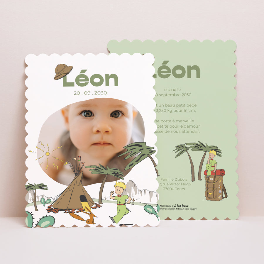 Faire-part Naissance Portrait, bords biscuit L'escapade II photo