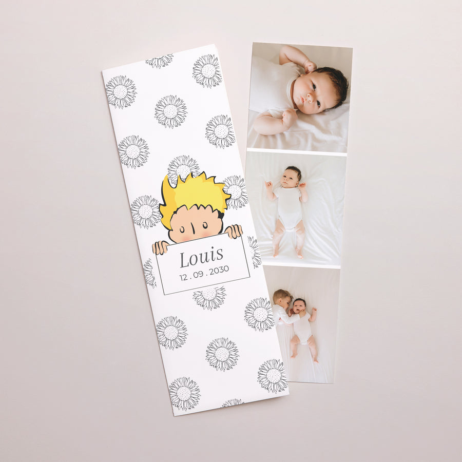 Faire-part Naissance Marque-page photo Tournesol II photo