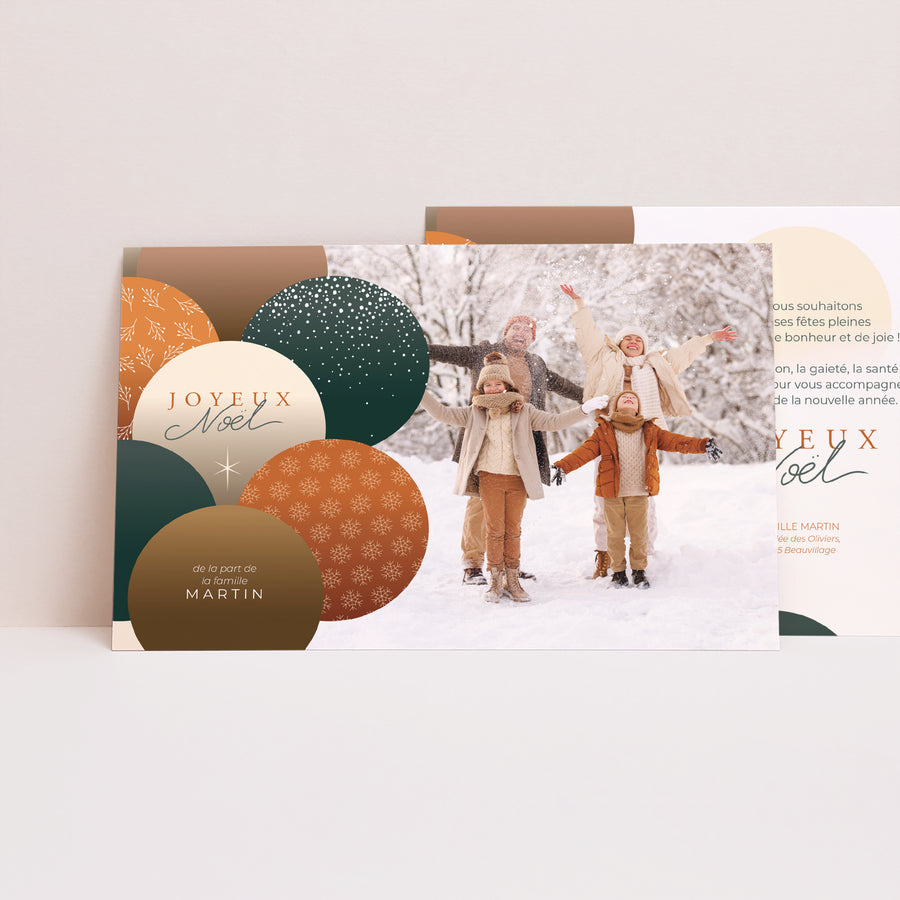 Carte de Noel Fin d'année Paysage Cercles hivernaux photo