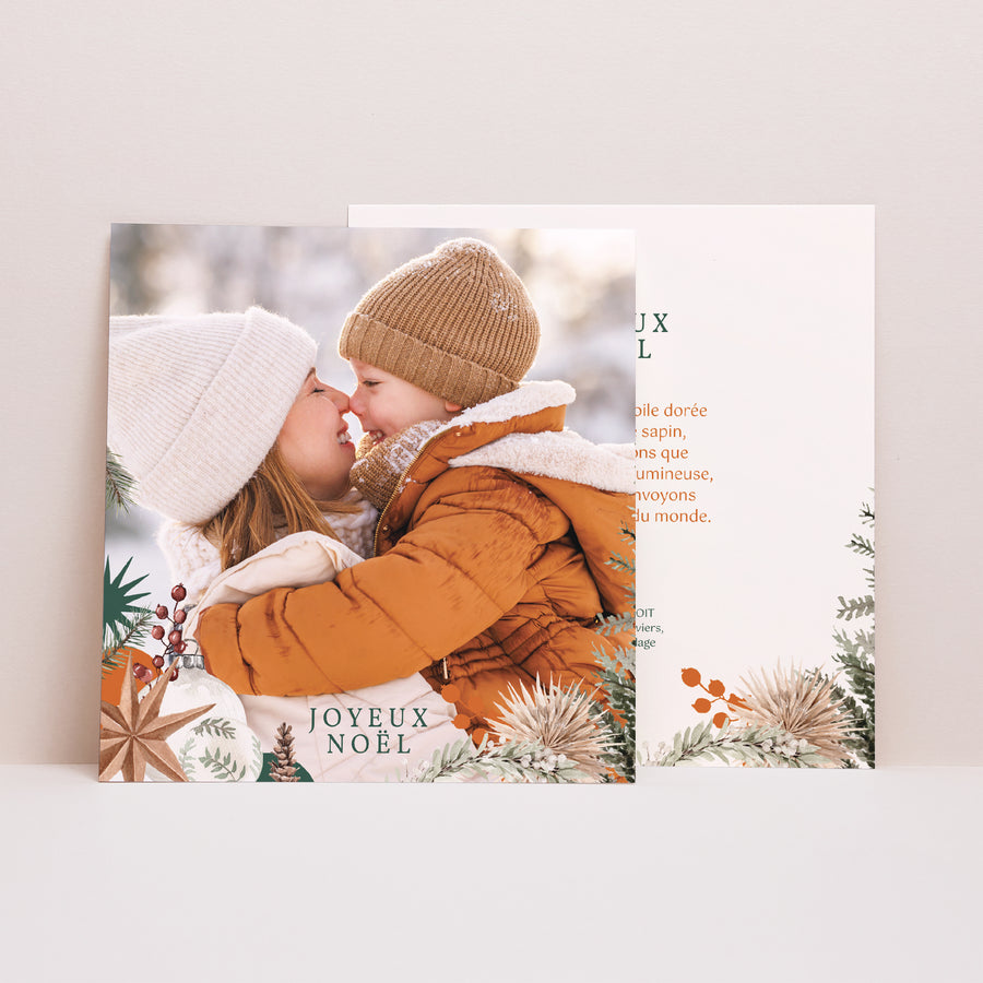 Carte de Noel Fin d'année Carré Cadran de noël photo