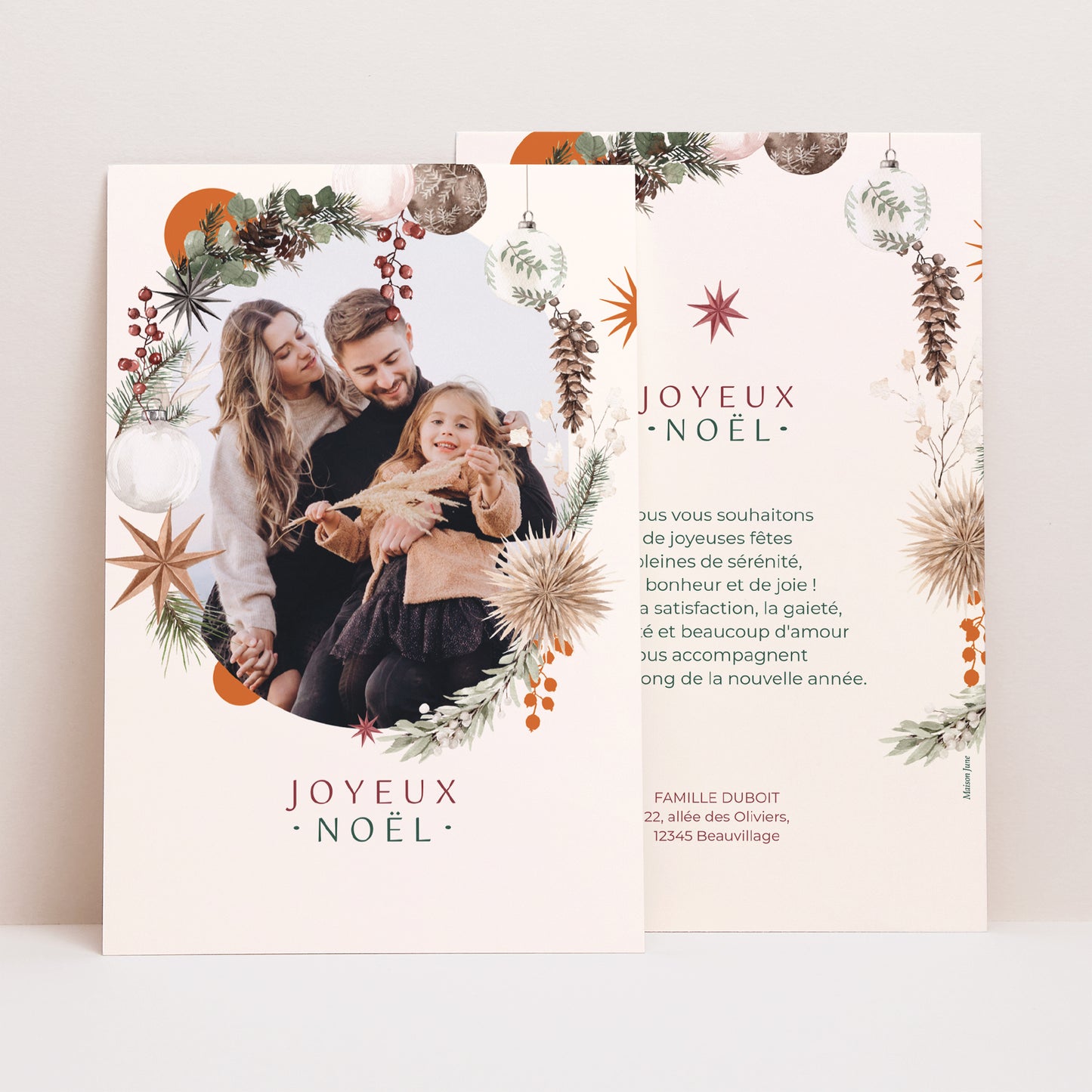 Carte de Noel Fin d'année Portrait Portrait en fête photo N° 1