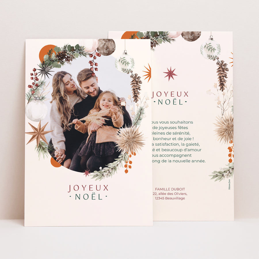 Carte de Noel Fin d'année Portrait Portrait en fête photo