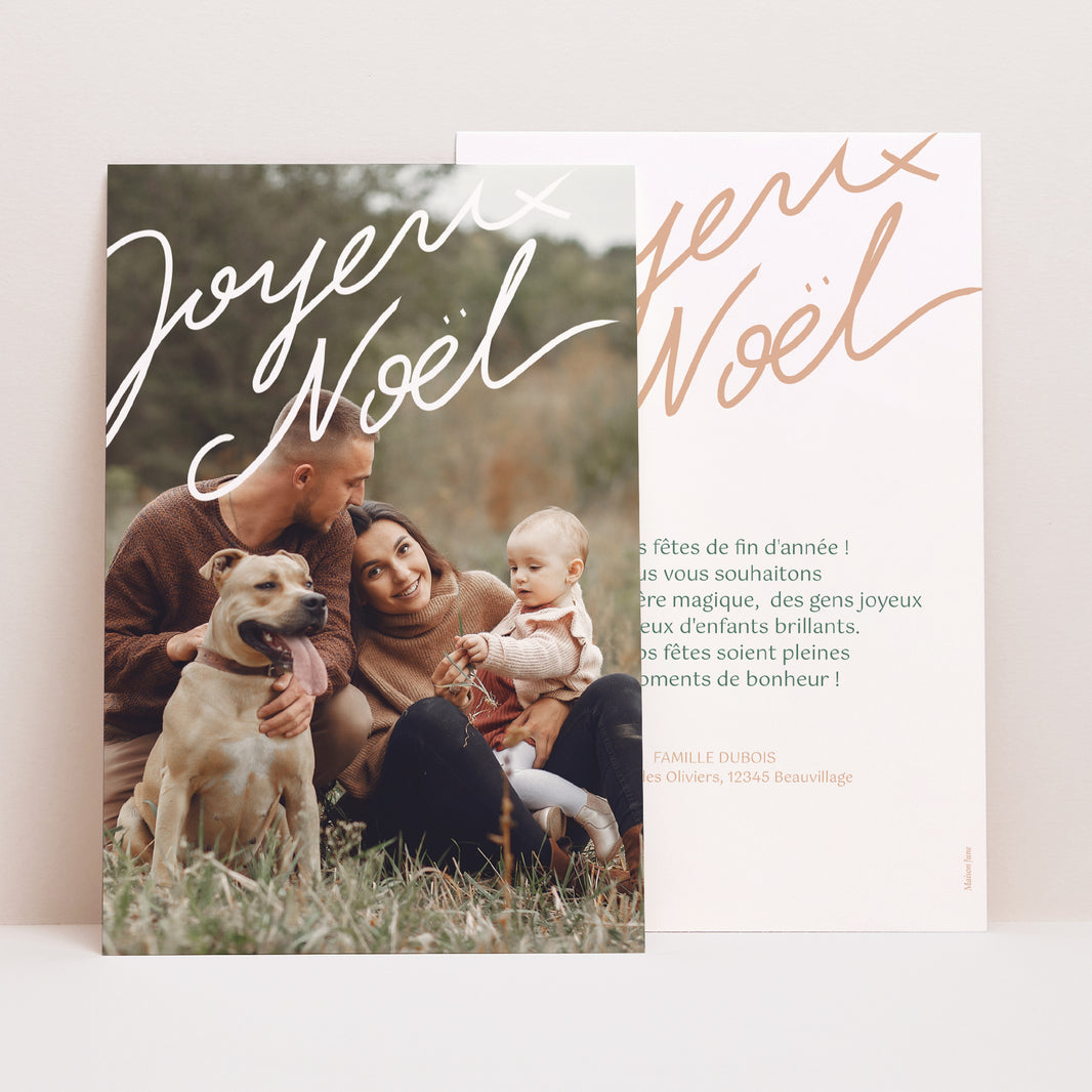 Carte de voeux Fin d'année Portrait Noël en famille photo N° 1