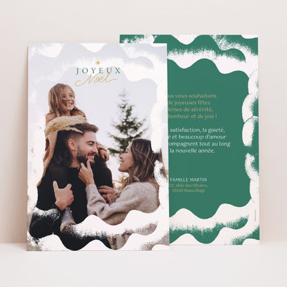 Carte de Noel Fin d'année Portrait Éclats de neige photo N° 1