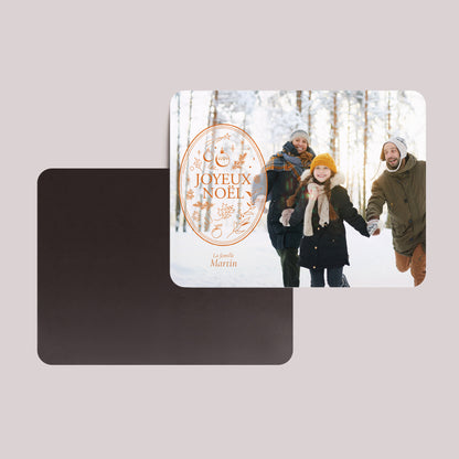 Carte de Noel Fin d'année Lot de 8, magnétique, paysage, rectangle coins arrondis L'emblème photo N° 2