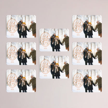 Carte de Noel Fin d'année Lot de 8, magnétique, paysage, rectangle coins arrondis L'emblème photo N° 3