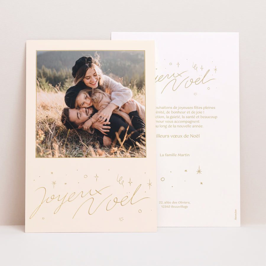 Carte de voeux Fin d'année Portrait Noël scintillant photo