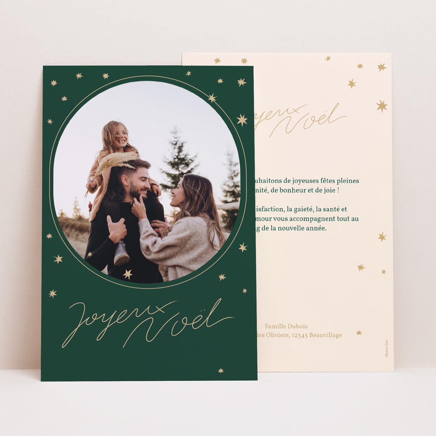 Carte de voeux Fin d'année Portrait Noël étoilé photo N° 1