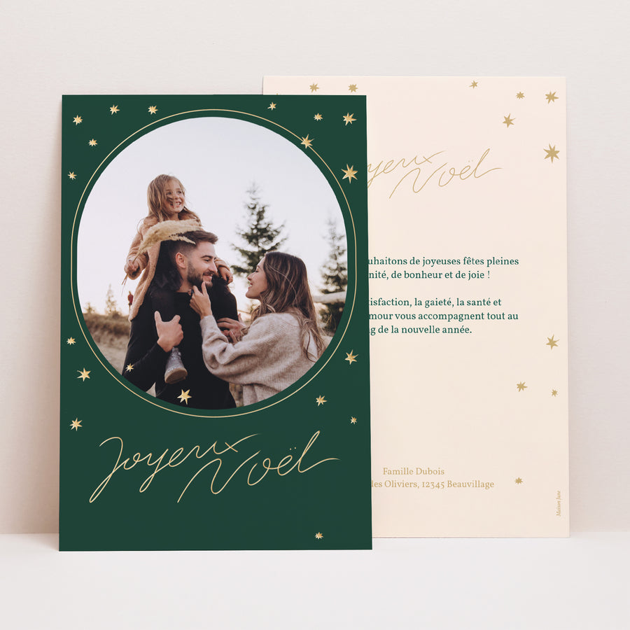 Carte de voeux Fin d'année Portrait Noël étoilé photo
