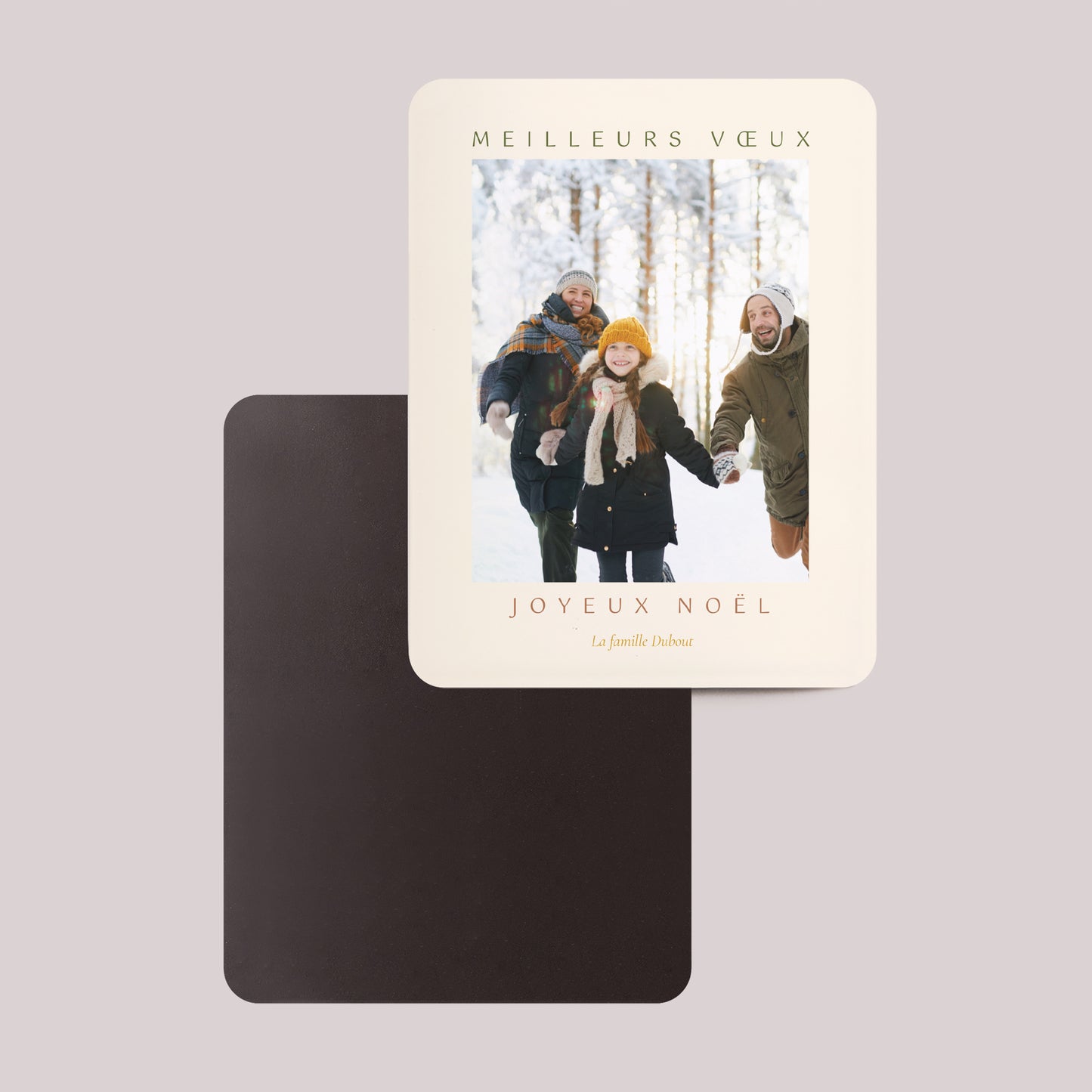 Carte de Noel Fin d'année Lot de 8, magnétique, rectangle coins arrondis Dakota photo N° 2