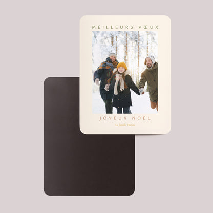Carte de Noel Fin d'année Lot de 8, magnétique, rectangle coins arrondis Dakota photo N° 2