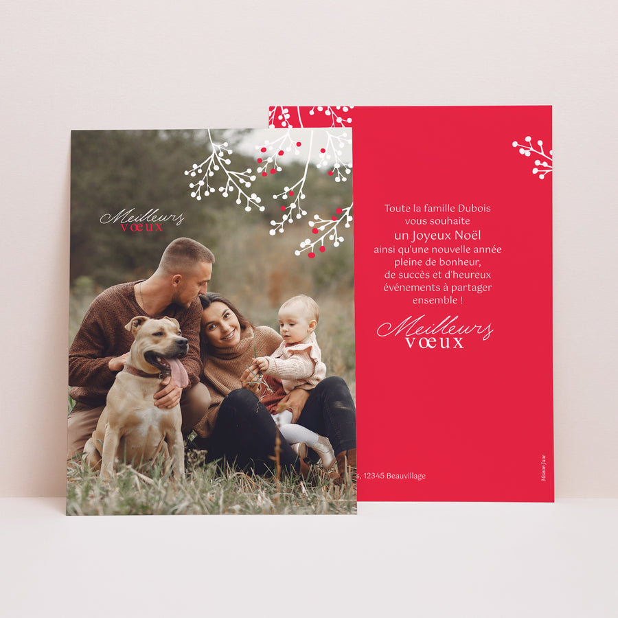 Carte de voeux Fin d'année Portrait Vœux d'hiver photo