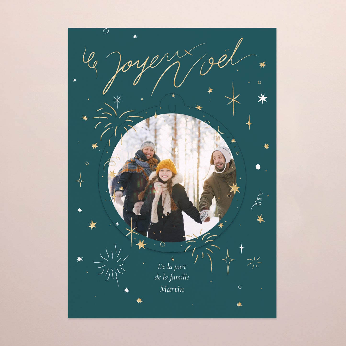 Carte de Noel Fin d'année Détachable Vœux festifs photo N° 2