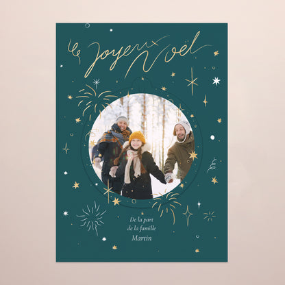 Carte de Noel Fin d'année Détachable Vœux festifs photo N° 2