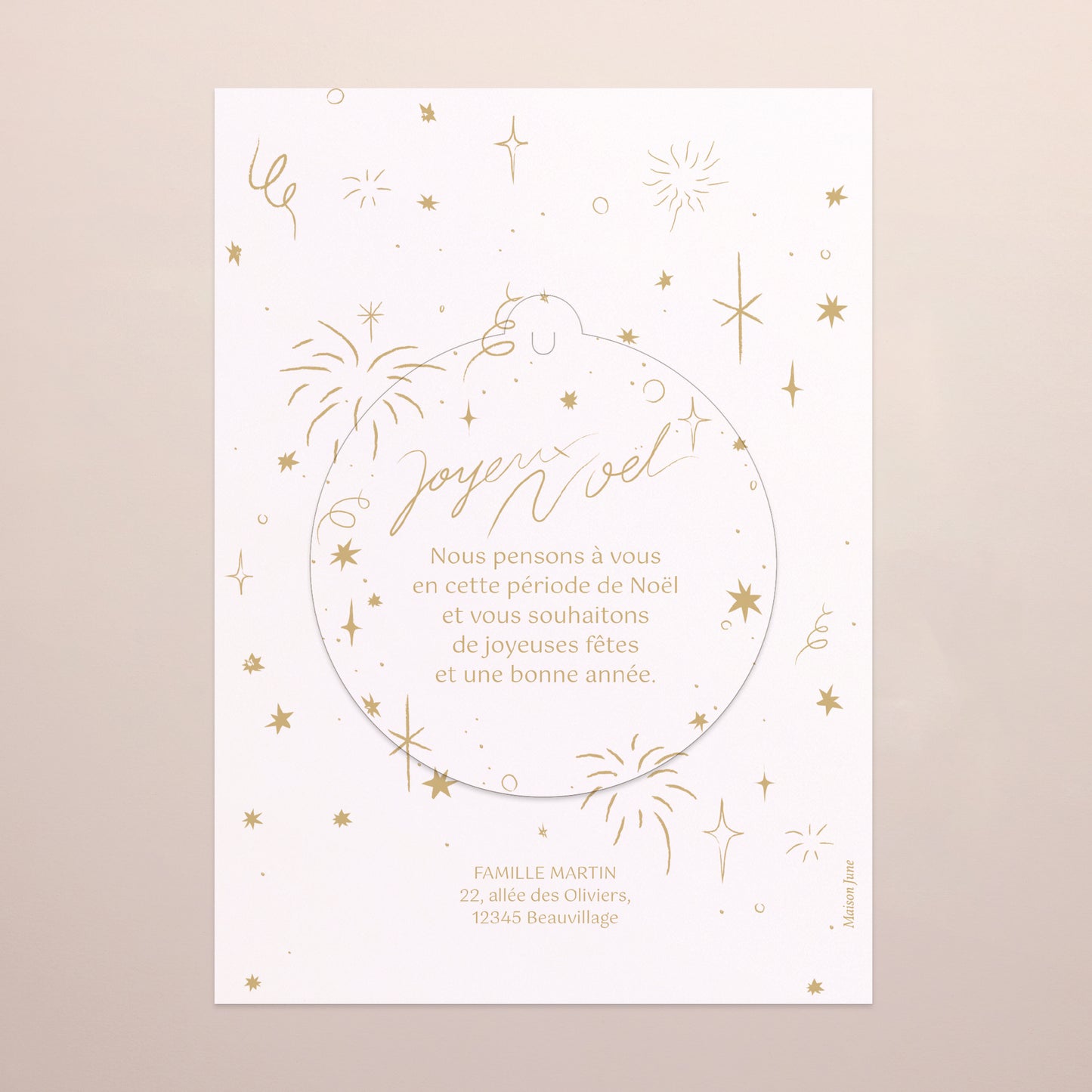 Carte de Noel Fin d'année Détachable Vœux festifs photo N° 3