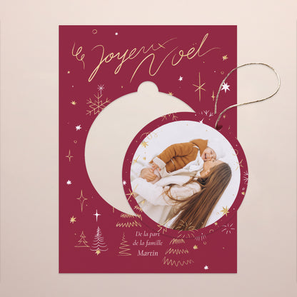 Carte de Noel Fin d'année Détachable Rayonnement de Noël photo N° 1