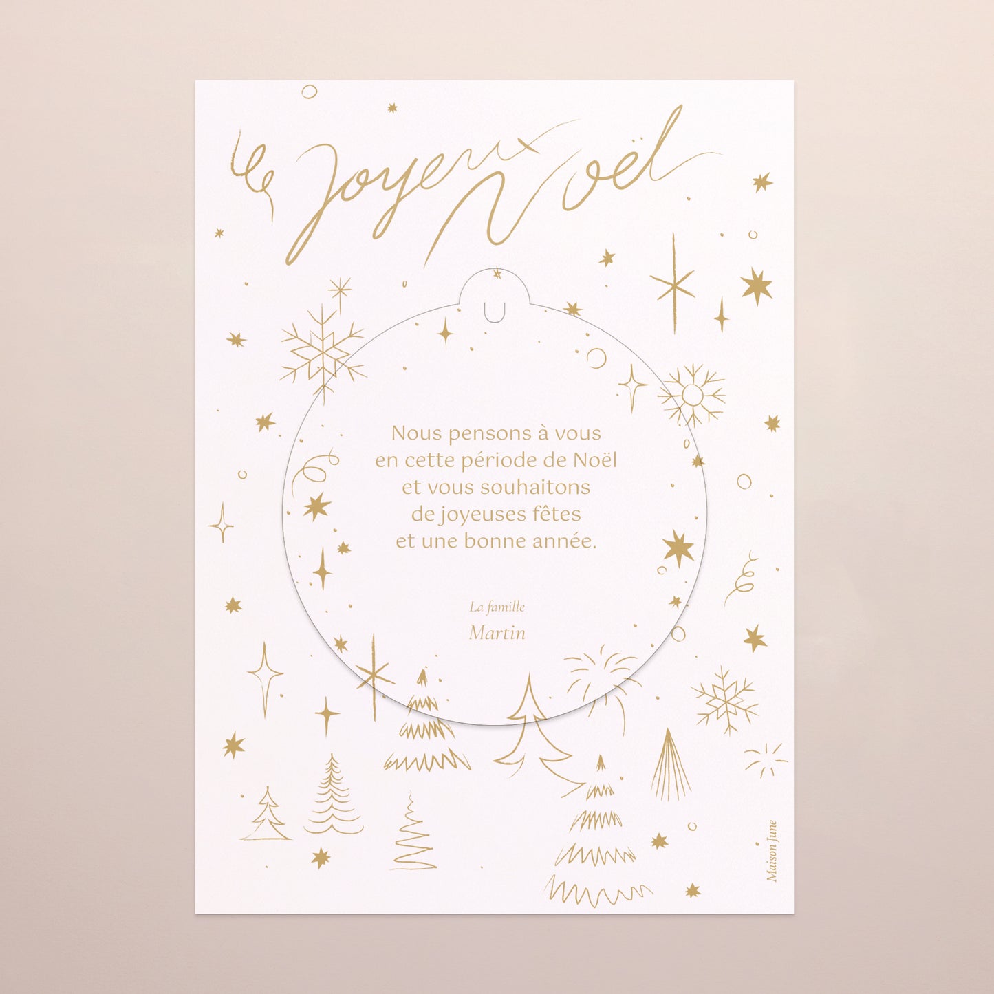 Carte de Noel Fin d'année Détachable Rayonnement de Noël photo N° 3