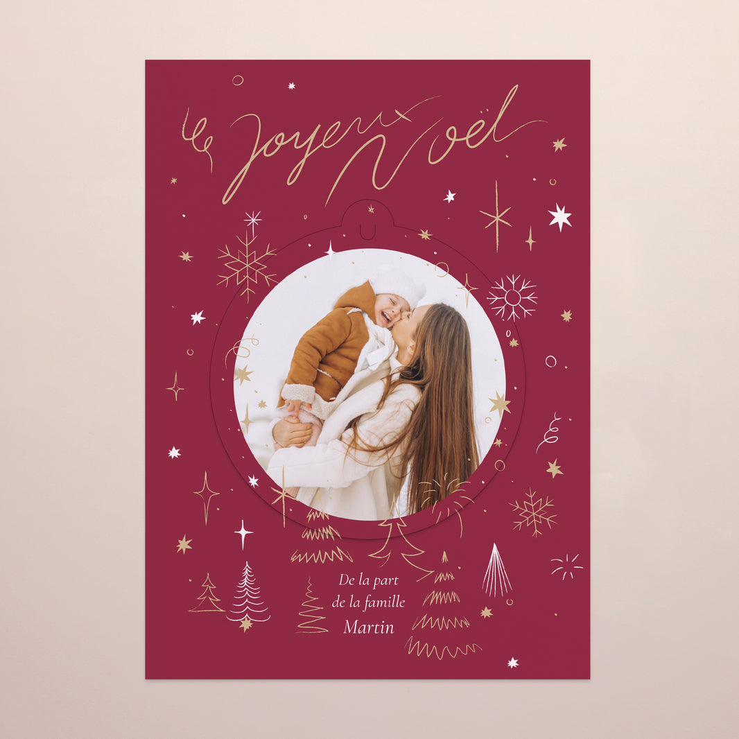 Carte de voeux Fin d'année Détachable Rayonnement de Noël photo N° 2