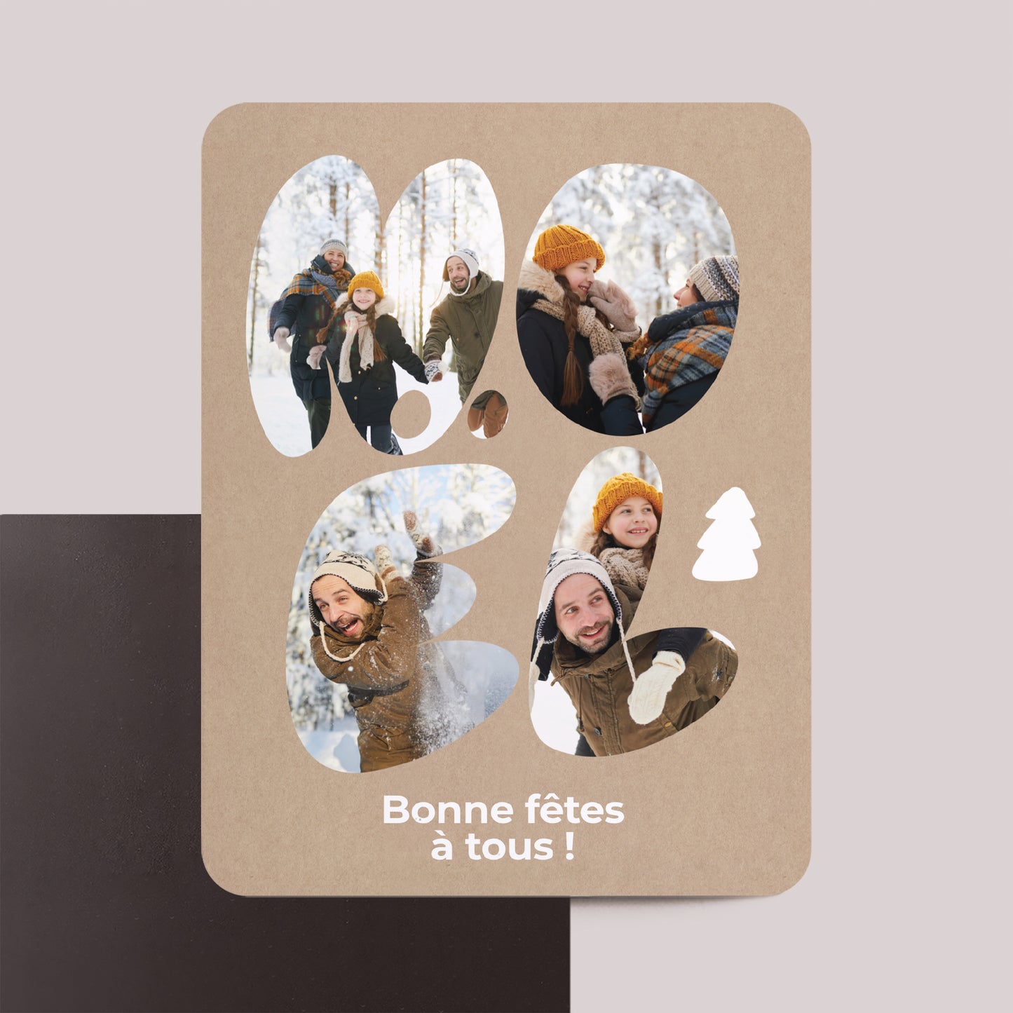 Carte de Noel Fin d'année Lot de 8, magnétique, rectangle coins arrondis Montana photo N° 1