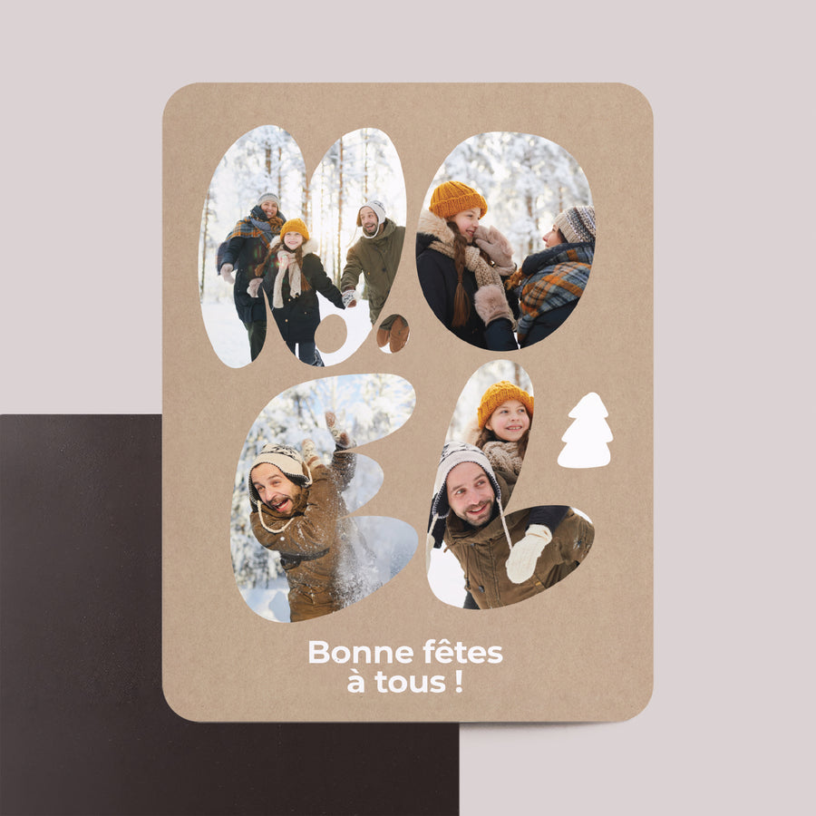 Carte de Noel Fin d'année Lot de 8, magnétique, rectangle coins arrondis Montana photo