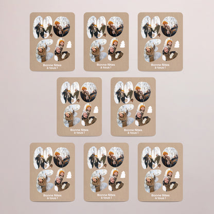 Carte de Noel Fin d'année Lot de 8, magnétique, rectangle coins arrondis Montana photo N° 3