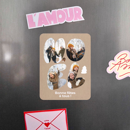 Carte de Noel Fin d'année Lot de 8, magnétique, rectangle coins arrondis Montana photo N° 4