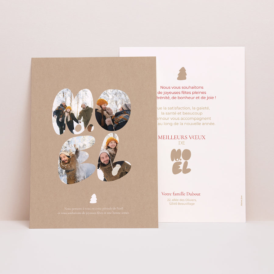 Carte de Noel Fin d'année Portrait Montana photo