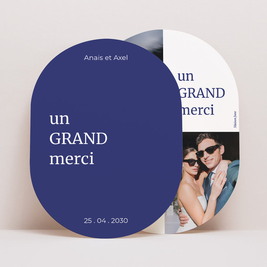 Remerciements Mariage Ovale un GRAND merci photo