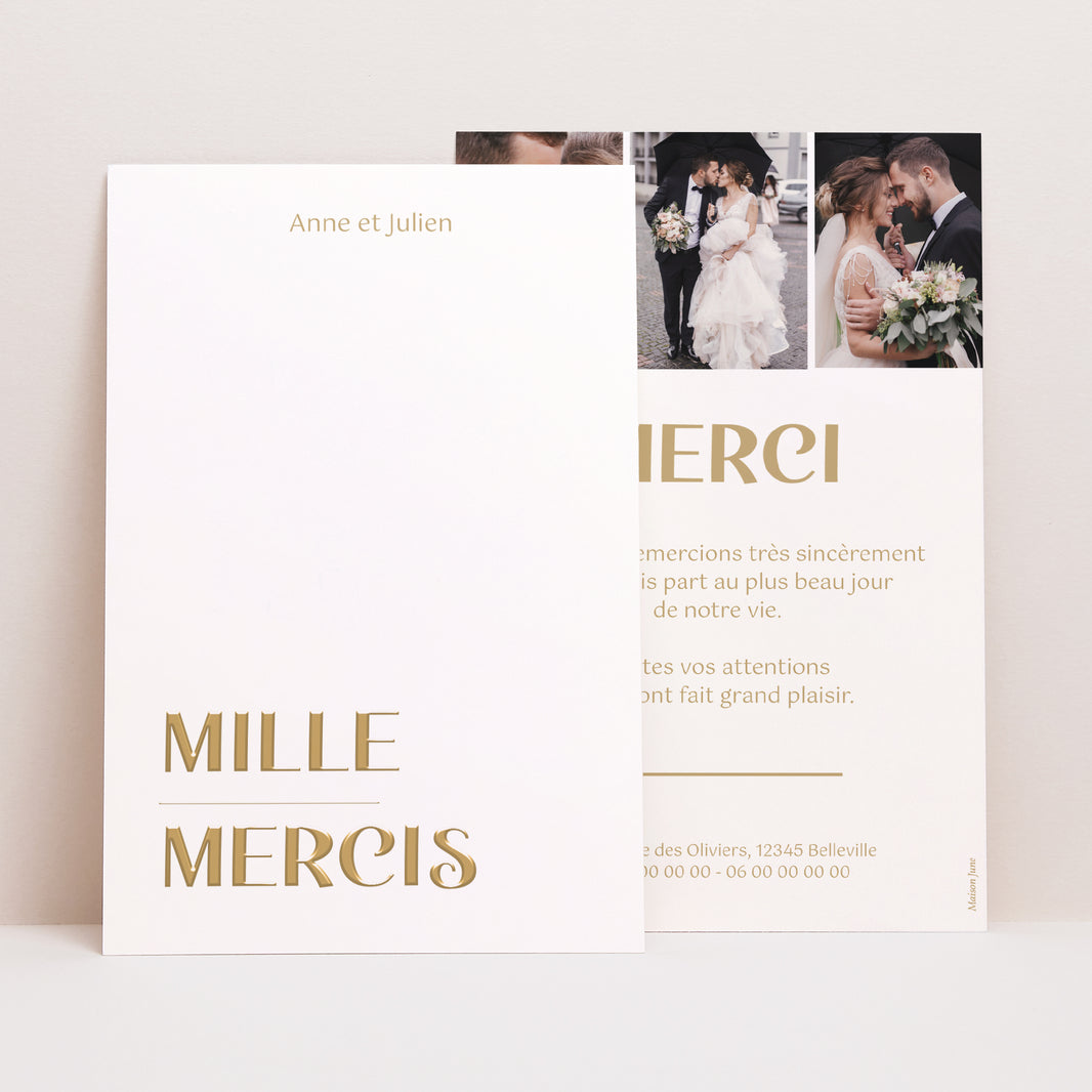 Remerciements Mariage Portrait mille mercis photo N° 1