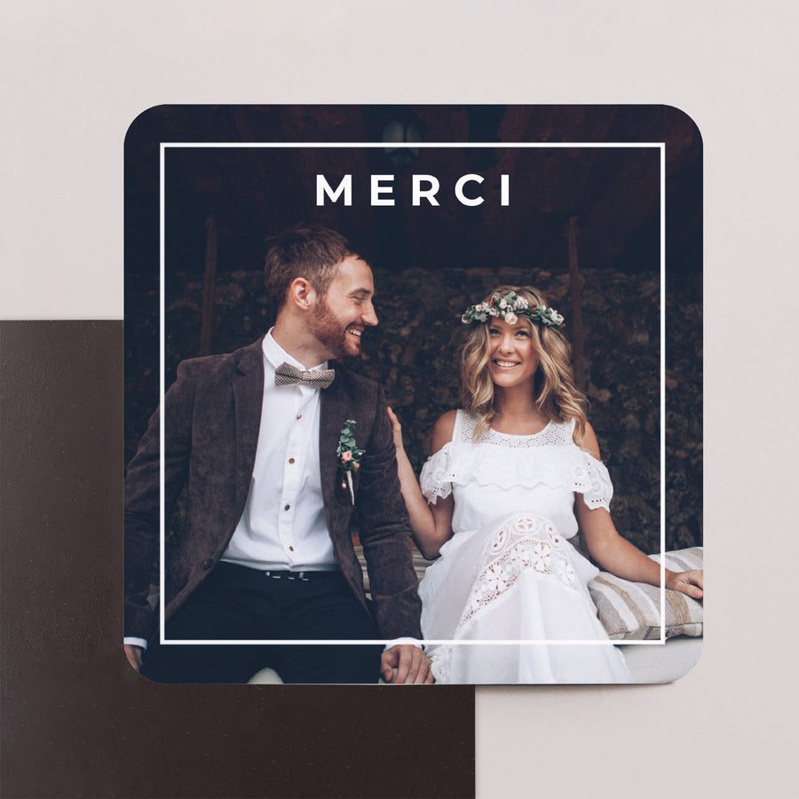 Remerciements Mariage Lot de 8, magnétique, carré coins arrondis Souvenir inoubliable photo