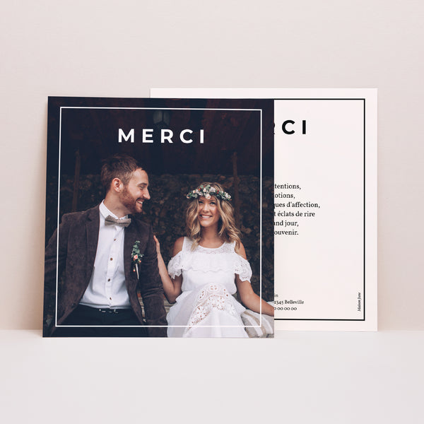 Remerciements Mariage Carré Souvenir inoubliable photo