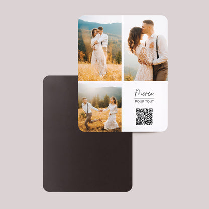 Remerciements Mariage Lot de 8, magnétique, rectangle coins arrondis Le mariage de nos rêves photo N° 2