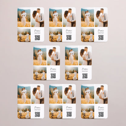 Remerciements Mariage Lot de 8, magnétique, rectangle coins arrondis Le mariage de nos rêves photo N° 3