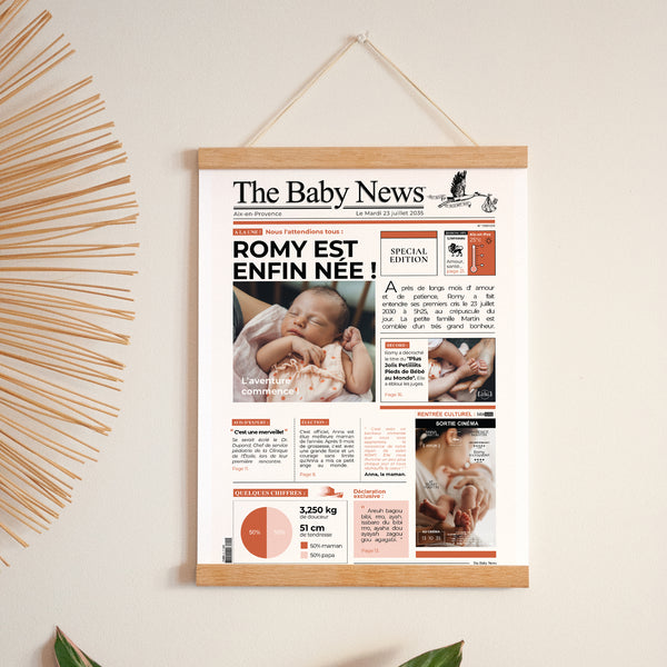 Affiche Naissance Portrait 30 x 40 cm The baby news photo