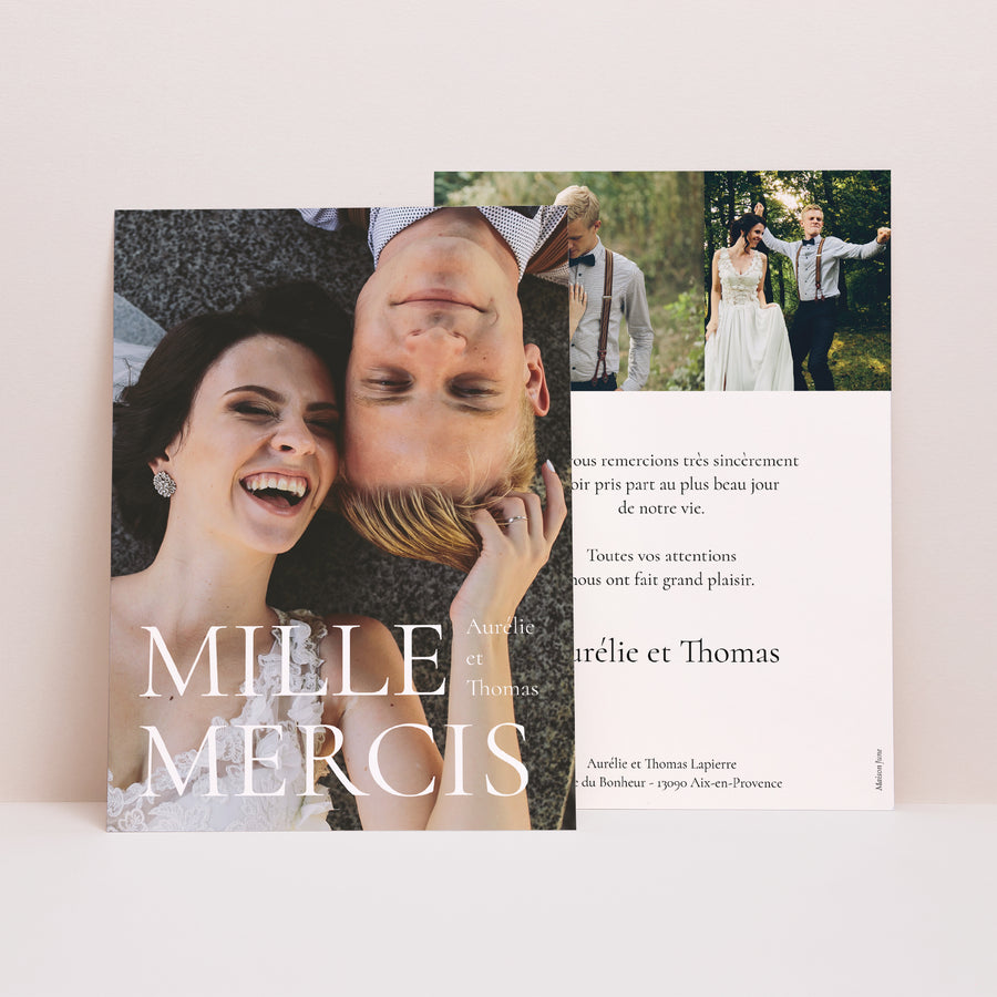 Remerciements Mariage Portrait Sincères remerciements photo