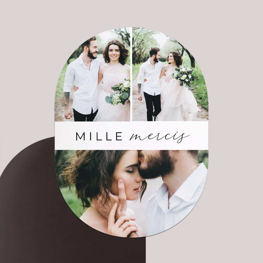 Remerciements Mariage Lot de 8, magnétique, ovale millier de mercis photo