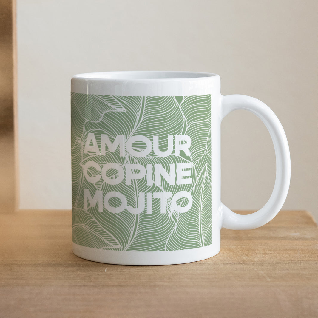 Mug Objets Blanc feuillage vert photo N° 1