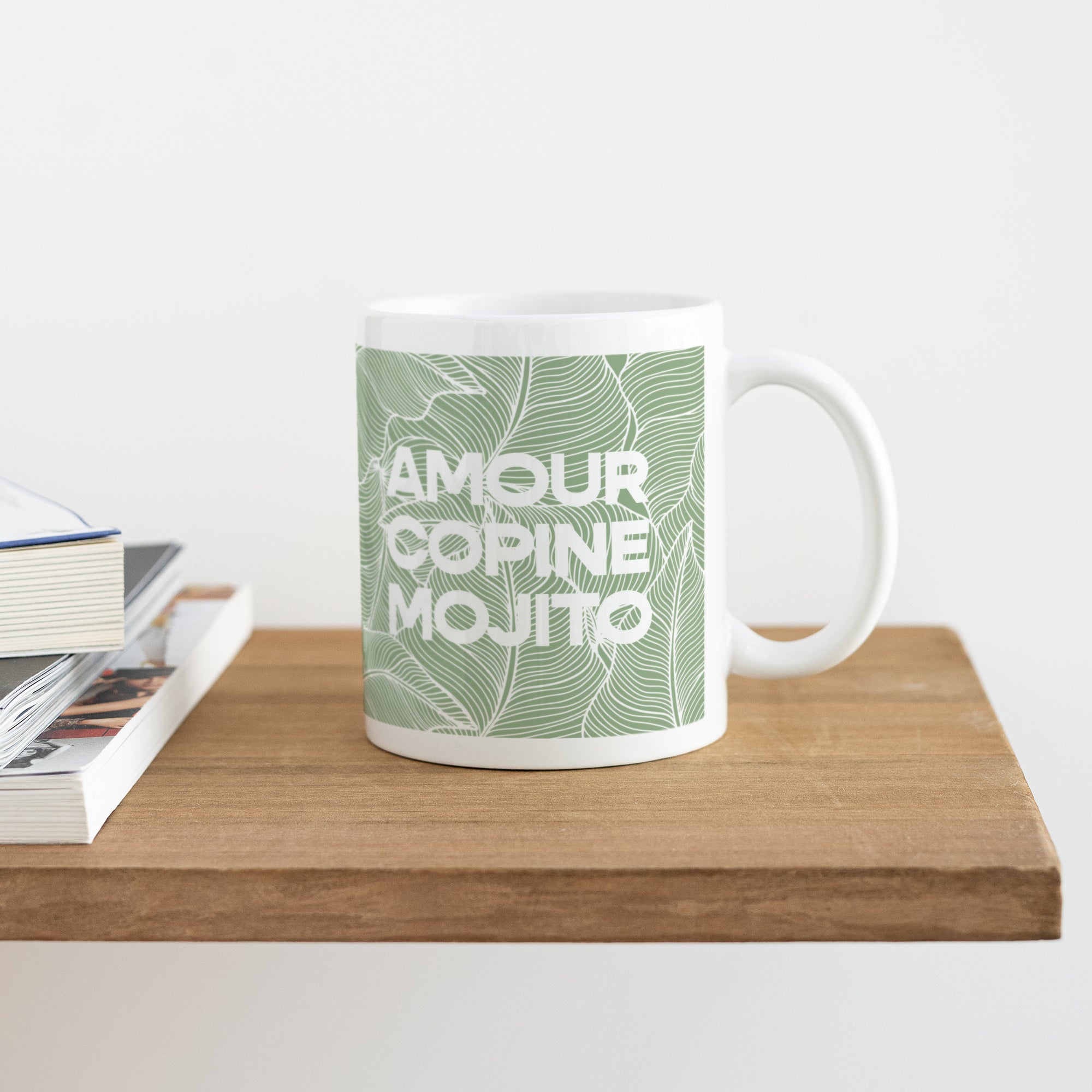 Mug Blanc Feuillage vert photo N° 4