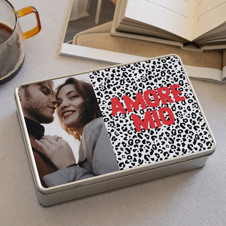 Boite métallique Rectangle Amore mio leopard